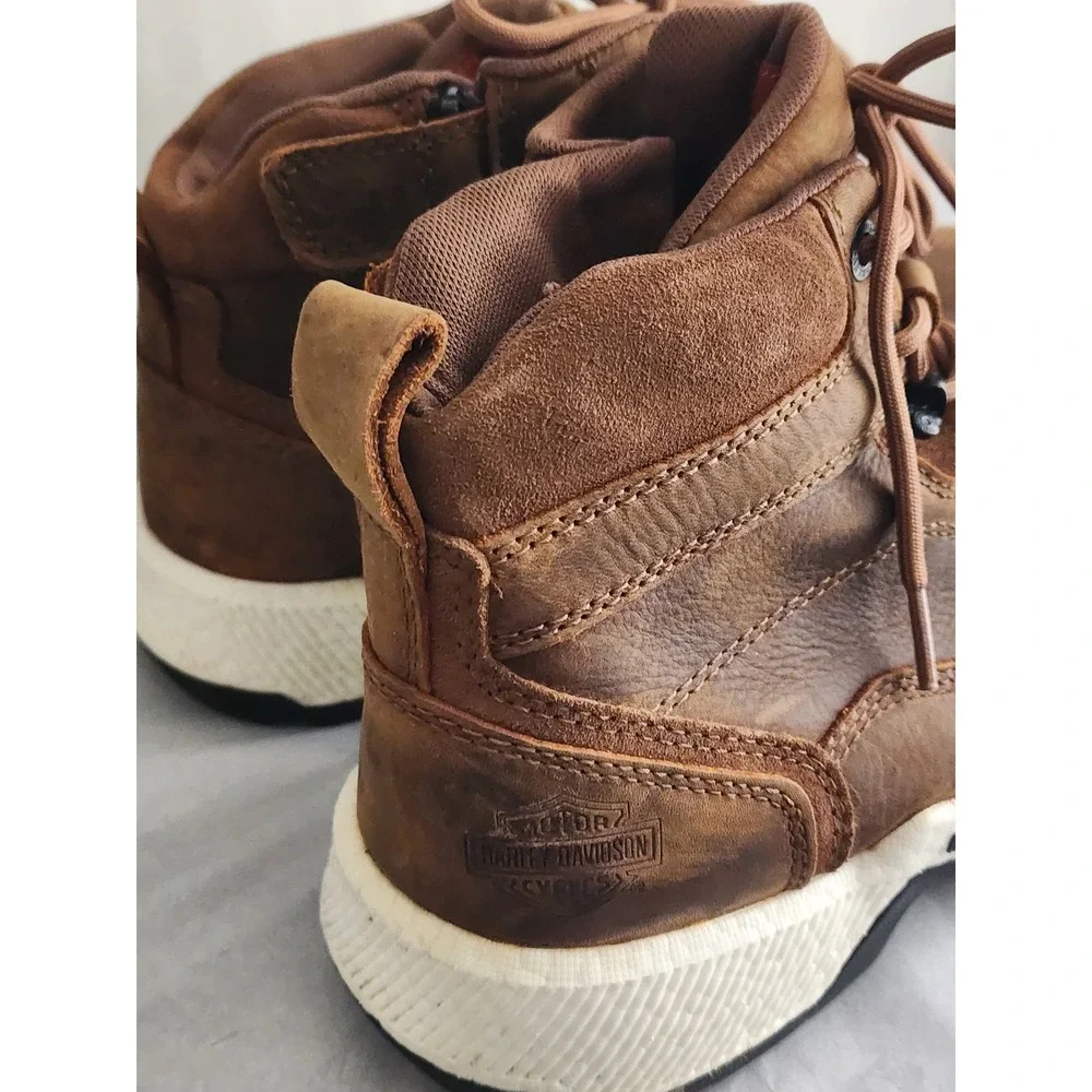 Harley-Davidson Mens D93834 Waterproof Leather Composite Toe Work Boots Brown 8M